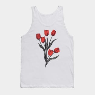 Bouquet of red tulips Tank Top
